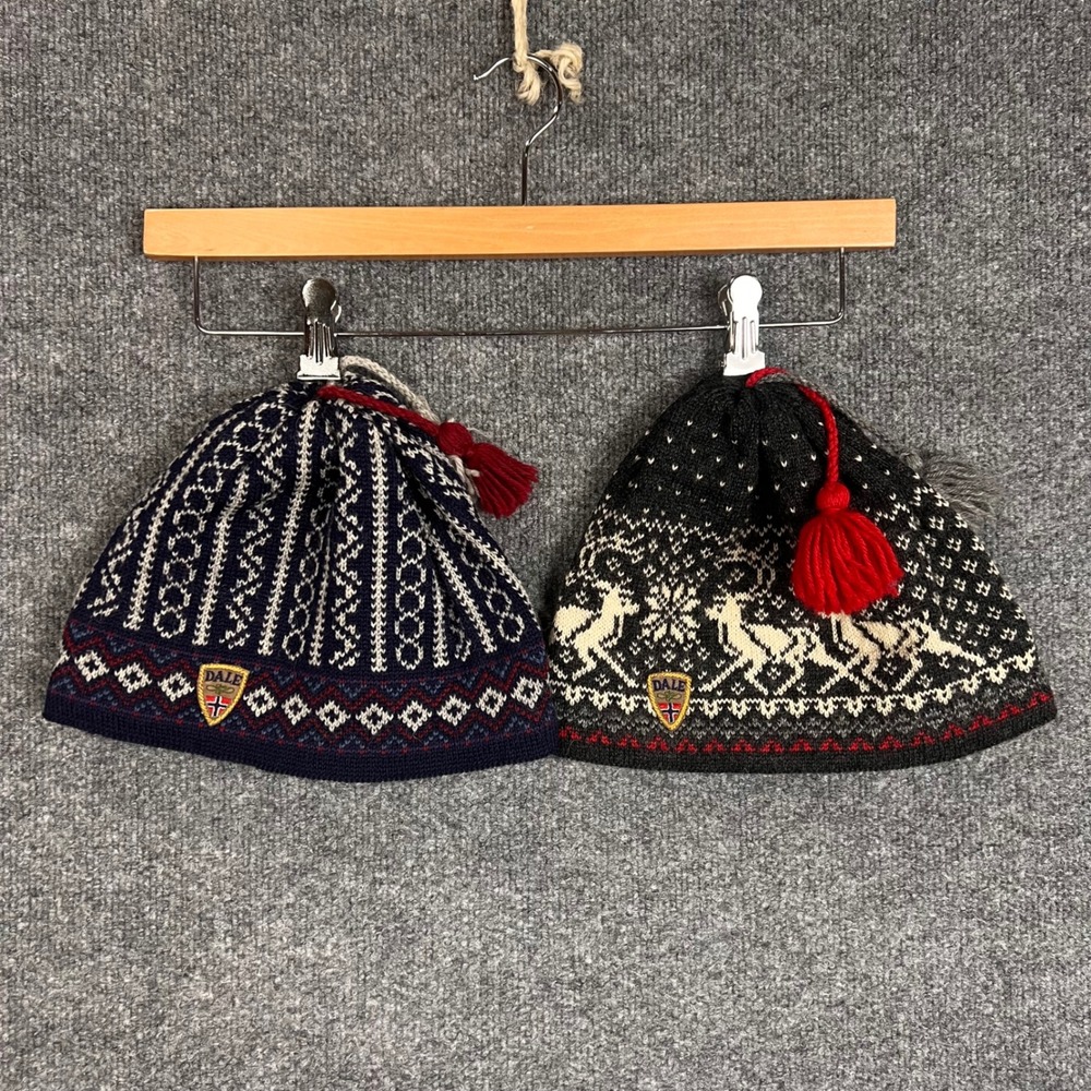 Dale of Norway Beanie Hat Unisex OS Multicolor Excellent Nordic Reindeer Wool